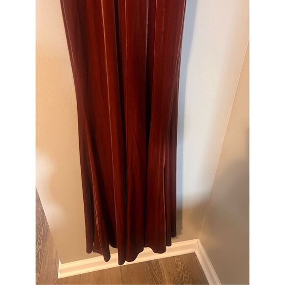 Revelry 4 Gwen Angel Sleeve Maxi Dress Terracotta Rust Crush Velvet - Picture 10 of 15